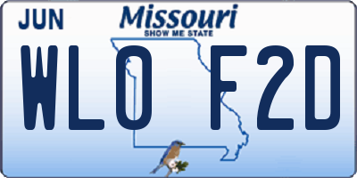 MO license plate WL0F2D