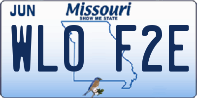 MO license plate WL0F2E