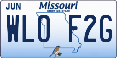 MO license plate WL0F2G