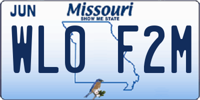 MO license plate WL0F2M