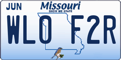 MO license plate WL0F2R