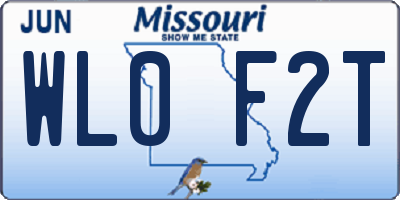 MO license plate WL0F2T