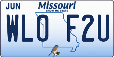 MO license plate WL0F2U
