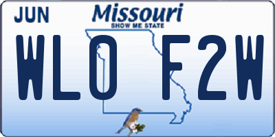 MO license plate WL0F2W