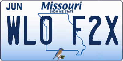 MO license plate WL0F2X