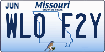 MO license plate WL0F2Y