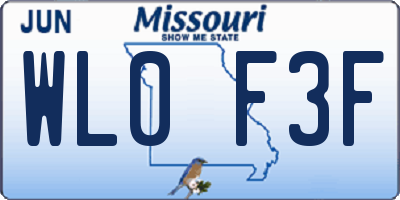 MO license plate WL0F3F