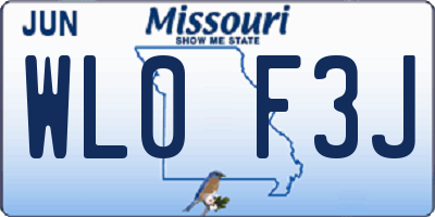 MO license plate WL0F3J