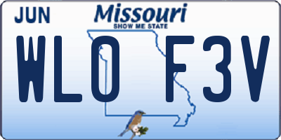 MO license plate WL0F3V