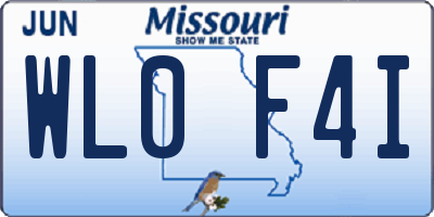 MO license plate WL0F4I
