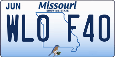MO license plate WL0F4O