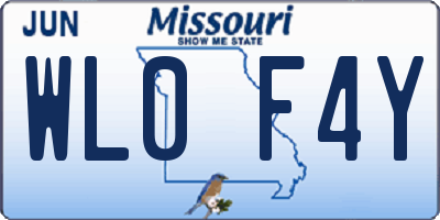 MO license plate WL0F4Y