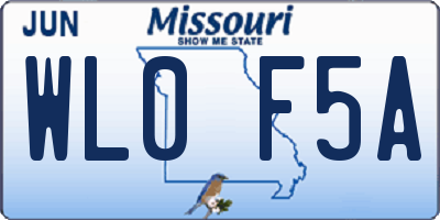 MO license plate WL0F5A