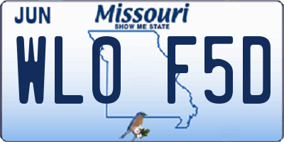 MO license plate WL0F5D