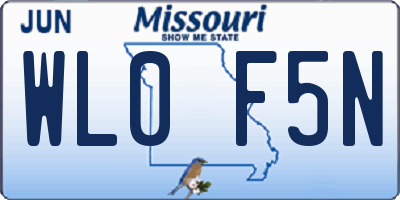 MO license plate WL0F5N