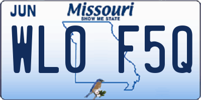 MO license plate WL0F5Q