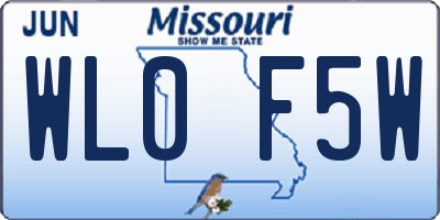 MO license plate WL0F5W