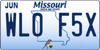 MO license plate WL0F5X
