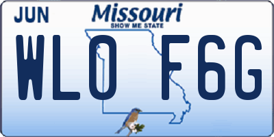 MO license plate WL0F6G