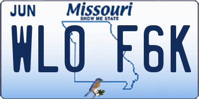 MO license plate WL0F6K