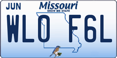 MO license plate WL0F6L