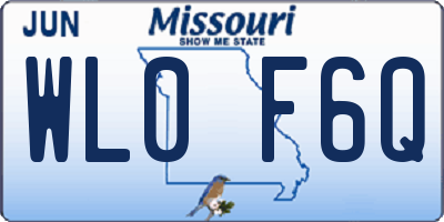 MO license plate WL0F6Q