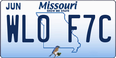 MO license plate WL0F7C