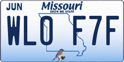 MO license plate WL0F7F