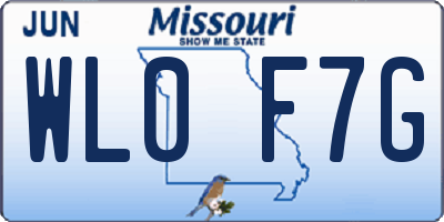 MO license plate WL0F7G