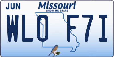MO license plate WL0F7I