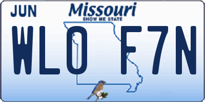 MO license plate WL0F7N