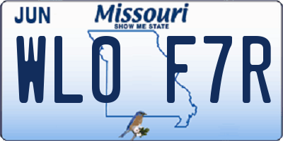 MO license plate WL0F7R