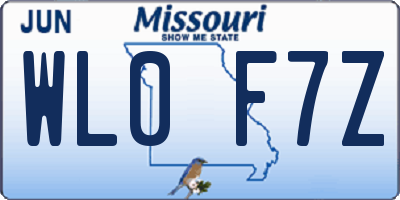 MO license plate WL0F7Z