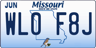MO license plate WL0F8J