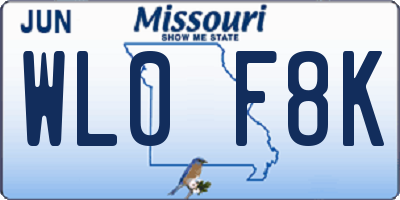 MO license plate WL0F8K