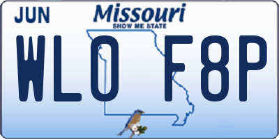 MO license plate WL0F8P