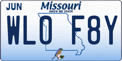 MO license plate WL0F8Y