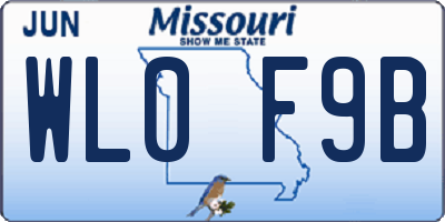 MO license plate WL0F9B