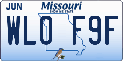 MO license plate WL0F9F
