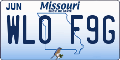 MO license plate WL0F9G