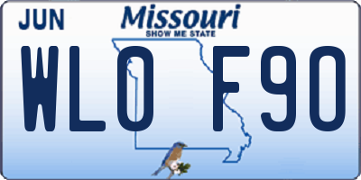 MO license plate WL0F9O