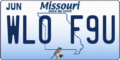 MO license plate WL0F9U
