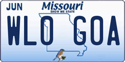 MO license plate WL0G0A