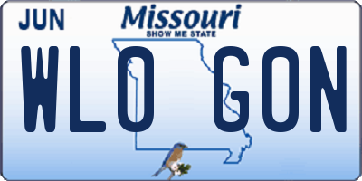 MO license plate WL0G0N