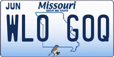 MO license plate WL0G0Q