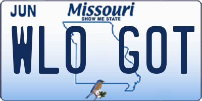 MO license plate WL0G0T