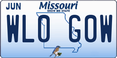 MO license plate WL0G0W