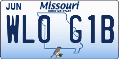 MO license plate WL0G1B