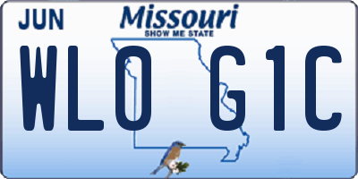 MO license plate WL0G1C
