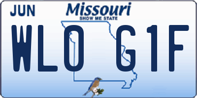 MO license plate WL0G1F
